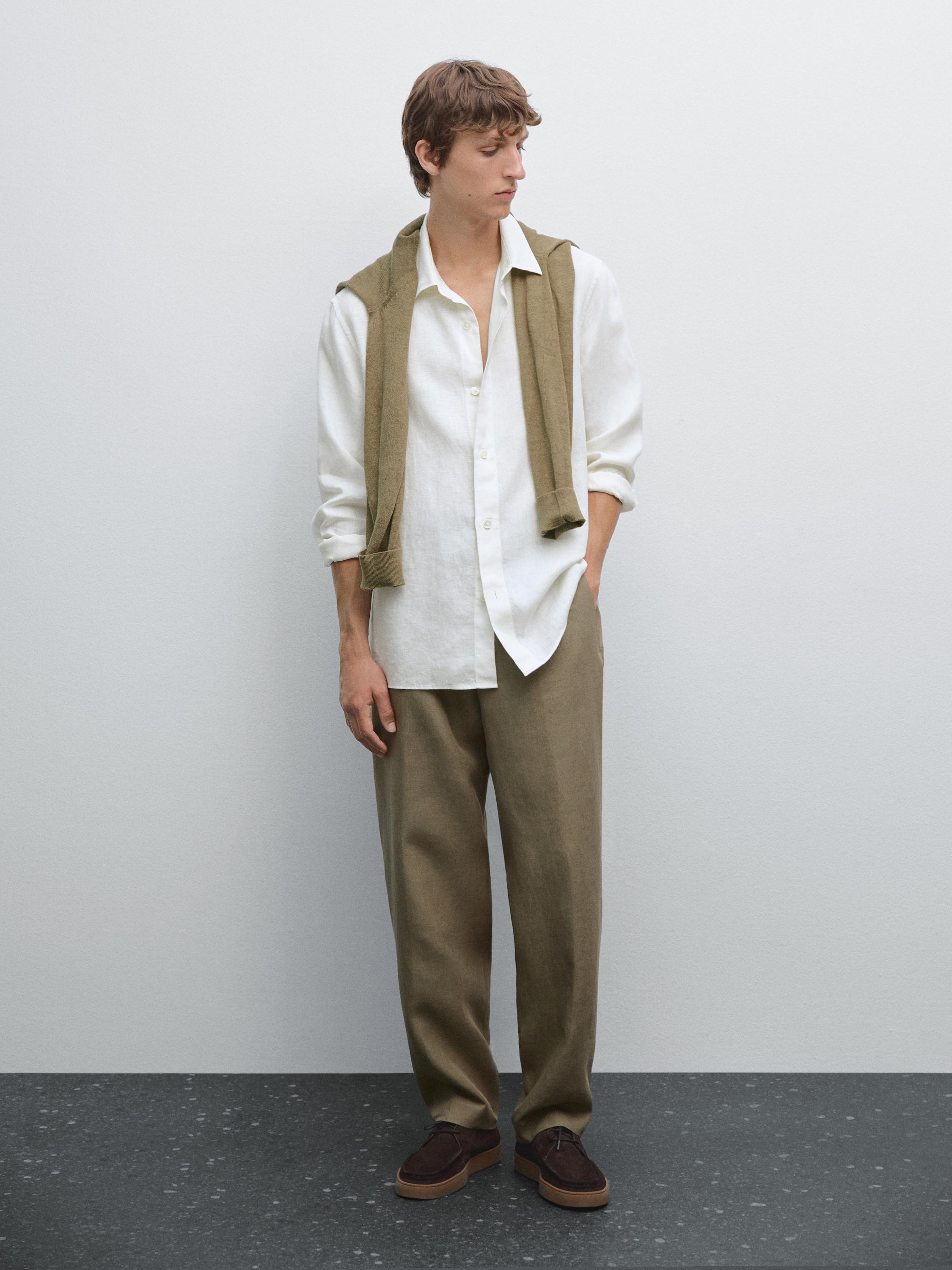 Linen suit trousers